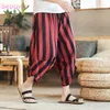 Roupas étnicas verão calças quimono masculino japonês casual solto samurai listras vermelhas calça japão homem yukata harajuku asiático tradicional asiático