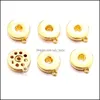 Arts And Crafts Sier Rose Gold Alloy 18Mm Ginger Snap Button Base Charms Pendants For Snaps Bracelet Earrings Necklace Diy Jewelry A Dhegj