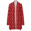 Kvinnors stickor Tees tjock varm tröja Cardigan Christmas Print Jacket Lous Fashion Casual Top Mönster 8