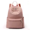 Bolsas escolares Bolsa de hombro Ocio al aire libre para mujer Gran capacidad Mochila antirrobo Repelente al agua Nylon Color sólido Portátil Ita