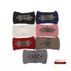 Hårklipp Barrettes Kvinnor PESKIN TILLGÄNGD Hårband Flower Rhinestone Pärled Ear Warmer Wide Head Wrap 1923 T2 Drop Leverans smycken Dhiz7