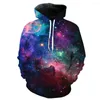 Herrtröjor ljusa stjärnhimmel 3d tröja fashionabla jorden 2023 all-match hoodie topptryck gata stil