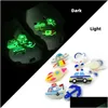 Pièces de chaussures Accessoires Glow In The Dark Croc Charms Space Alien Pattern Lumineux Clog Pins Charm Boucles Décorations 2D Pvc Fluore Dhh1F