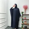 Etnik Giyim Müslüman Abaya Hicab Kaftan Kadınlar İbadet Dua Elbisesi Ramazan Batwing Sleeve Eşarp Jilbab Farasha Kaftan Arap İslami