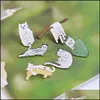 Pins Brooches Cartoon Enamel Funny Lazy Cats With Banana Design Brooch Pins Animal Button Lapel Cor Badge For Women Men Child Fashi Otwok