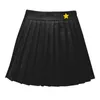 Skirts Womail Fashion Pleated High Waist School Style Yellow Stars Pattern Girls Slim Ladies Thin Mini Skirt 2023 Summer