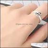 Cluster Rings Real 925 Sterling Sier for Women Vintage Faith Cross Letters Round Engagement Jewelry Anillos Mujer 1466 Q2 Drop Delive DHTHC