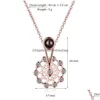 Hänge halsband kvinnor mode lyxiga snurrning pariser hjul design glänsande kristall kärleksspråk projekt romantisk nacke juvelrypendan dhwqm