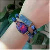 Bracciale con perline in pietra preziosa naturale Bracciale in sodalite Jaspers imperiale Rec Bar Charm Bracciale in cristallo di quarzo blu cianite reale Reiki Dr Dhw56