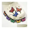 Аксессуары для участия в обуви Оптовики Colorf Butterflies Pvc Custom Eany Style Women Decorm