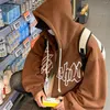 Erkek Hoodies y2k adam fermuarlı köpük baskı erkekler çift unisex tasarım duyu bahar ve sonbahar hırka spor ceket kapüşonlu giyim