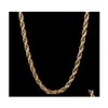 Chains Bk 18K Gold Plated For Women Men M Twisted Rope Choker Necklaces Jewelry Size 18 20 22 24 30 Inches 289 G2 Drop Delivery Penda Dhbj9