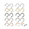 Neusringen noppen mode roestvrij staal hoefijzer nepring c clip lip piercing stud hoepel voor vrouwen mannen 6/8/10 mm drop levering je otqnw