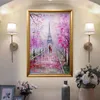 Christmas Decorations Nordic Style Flower Home Decoration Painting Hallway Pure Hand Drawing Oil Corridor Pink Cherry Blossom Hanging