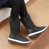 Impermeabilizado as botas de 2023 Antiskid Warm Women Fashion Taxa High Shoes planos para 661