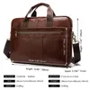 BROCKASES MEN Office Business Shoulder Bag äkta läder Executive Portcase Luxury Laptop Quality