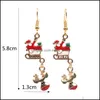 Dangle Chandelier Christmas Cartoon Womens Drop Earrings Alloy Father Snowman Tree Earring For Ladies Fashion Jewelry Delivery Ot9Xc