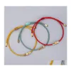 Braccialetti con ciondoli Perline di rame bohemien regolabile Corda colorata Braccialetto fatto a mano Bracciale intrecciato per donna Uomo Gioielli Q532Fz Dhjkp