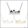 Pendant Necklaces Mountain Peak Shape For Women Gold Sier Black Snowcap Snowy Top Charm Chains Fashion Jewelry Drop Delivery Pendants Otq36