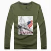 T-shirt da uomo di marca O-Collo Top 2023 Lettere di moda Stampa bandiera americana Camicia in cotone da uomo T-shirt a maniche lunghe Magliette maschili S-5XL