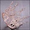 Klipsy do włosów Barrettes Vintage Rose Gold Count Crystal Wedding Tiara Koronka dla nośnika ślubnego DIADEM PROM BINEGRY217G Drop D Otnm0