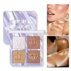 Kits d'art des ongles surligneur du corps Palette de poudre miroitant contour du visage maquillage bronzant éclaircir la peau cosmétique longue durée