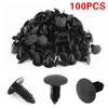 Décorations intérieures 100 pièces/ensemble Rivets en plastique noir attaches voiture pare-chocs garde-boue 8mm trou Clips accessoires universels produits automobiles