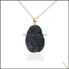 Pendentif Colliers Mode Brillant Druzy Irregar Naturel Cristal Quartz Pierre Chaînes En Or Pour Les Femmes De Luxe Bijoux Cadeau En Bk Drop Deli Otncp