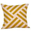 Pillow Cotton Linen Mustard Case Yellow Geometric Fall Autumn Cover Pillowcase Throw Home Decorative Jj20
