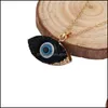 Arts And Crafts Simple Evil Eye Druzy Drusy Pendant Necklace Women Resin Handmade Clavicel Chains Necklaces For Female Christmas Imi Dh9Wc