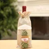 Decorazioni natalizie Copri bottiglia di vino Borsa per trattore rosso nero per decorazioni per la tavola da pranzo di casa Natale