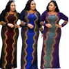 Etnik Giyim Afrika Dashiki Elbise Boncuk Müslüman Abaya Banka Bandaj Uzunluğu Maxi Bazin Vintage Uzun Kollu Çubuk Gowns Africa Seksi Lady