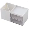 Storage Boxes Desk Makeup Organizer Box Cosmetic Lipstick Jewelry Stationery Desktop Dustproof Small Drawer