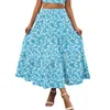 Gonne Maxi per le donne Plus Size Summer Boho Stampa Elastico in vita Pieghettato A Line Flowy Swing Tiered Pocket Beach Skirt Dress