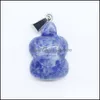 Charms Fubaoying Gemstones tallado Animales Tortugas Colleto de cuarcita Rose Rose para joyas que realizan C3 Drop de entrega DNHNOU