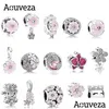 Charms Aouveza Style Pink Flower Beaded Charm Fit Original Pandora Sier 925 Bracelet Diy Women Jewelry Drop Delivery Findings Compone Dhe7W