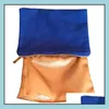 Other Home Textile Solid Colors 100 Cotton Canvas Cosmetic Bag Blank Makeup Golden Metal Zip Have 8 Match Gold Lining Zipper Sn2158 Dh5Vs