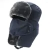 Bérets Protection du visage Froid Pilote Trappeur Trooper Chapeau Soviétique Militaire Hiver Garder Au Chaud Bomber Chapeaux Ushanka