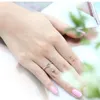 Wedding ringen vrouw mode kleur waterdruppels ring meisje sieraden hartvormige kristal opening verstelbaar schattig voor vrouwen ronde