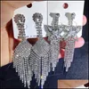 Dangle Chandelier Mix Gland Boucles D'oreilles Bling Shine Fl Cristal Strass Griffe Chaîne Diamant Exagéré Boutique En Gros Bijoux Dhqrz