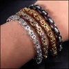 رابط سلسلة الجملة 5 مم 316L Titanium Steel Gold Color Bracelet Bracelet Bracelet Cool Mens Jewelry Christmas Brothers الأب DHSSO