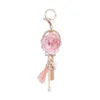 Key Rings Fashion Charm Pink Rose Flowers Women Romantic Bag Pendant Tassel Keychain Jewelry Gifts Drop Delivery Otzuc