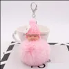 Nyckelringar 20 Styles S￶t Slee Baby Doll Fashion Fuzzball Pompom Keychains For Women Fluffy Car Pendant Keyring Jewelry Drop Delivery Dhnsp