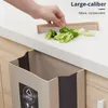 Storage Boxes 9L Folding Waste Bin Kitchen Organizer Hanging Garbage Container Wall Mounted Recycling Cabinet Door Trashcan