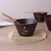 Миски Япония в стиле деревянная миска ручной работы в ручной работы Jube Woobe Destyware Sweepware для риса/лапши Высококачественное посуда для туз.