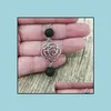 Arts And Crafts Fashion Sier Plated Flower Lava Stone Necklace Volcanic Rock Aromatherapy Essential Oil Diffuser For Women Jewelry D Dhrgq