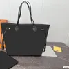 Wysokiej jakości projektant marki wytłoczone dla kobiet czarne duże torebki torebki na ramię 2pcs Zestaw 45 cm FC048