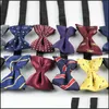 Bow Ties Tasarım Mix Renkler Klasik kravat Çiçek Erkekler Bowtie Polyester Jacquard Ekose Bows Erkek Partisi Düğün Moda Aksesuarları Drop D OTQFR