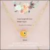 Hanger kettingen Simple Evil Eye dunne vrouwen sieraden ketting Turkse gelukkige mode Gold Sliver kleur choker ketting ronde hart vrouwelijk dhcoj