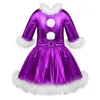 Abbigliamento da palco Body da balletto metallizzato lucido per bambini Ragazze maniche lunghe Jazz Modern Dance Tutu Dress Ginnastica Natale Dancewear